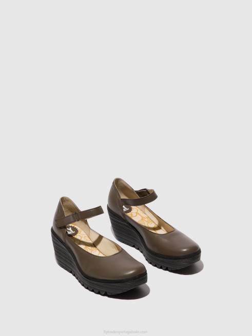 dk. taupe L02L668 sapatos mary jane yawo345 Fly London mulheres
