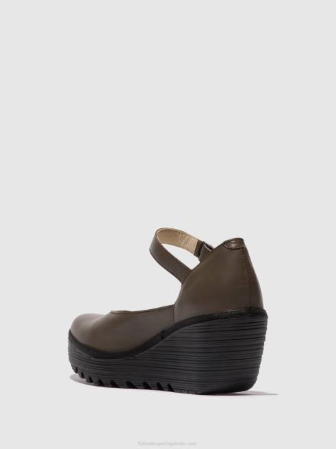 dk. taupe L02L668 sapatos mary jane yawo345 Fly London mulheres