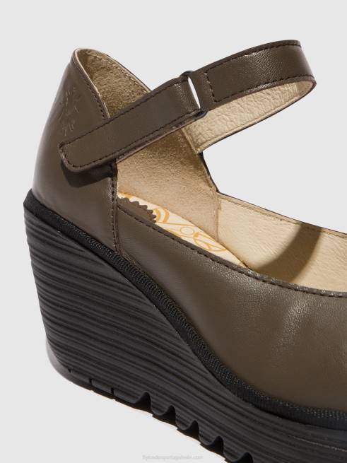 dk. taupe L02L668 sapatos mary jane yawo345 Fly London mulheres