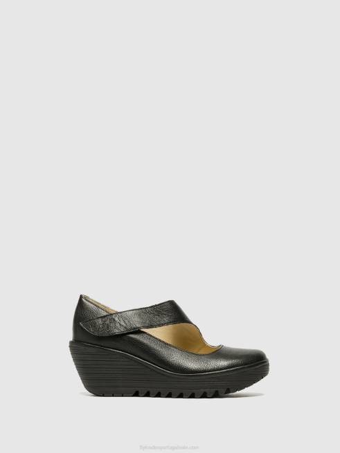 mousse preta L02L696 sapatos mary jane yasi682 Fly London mulheres