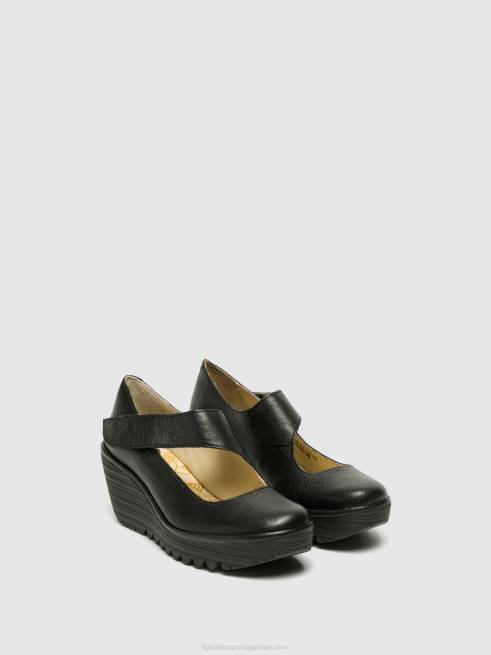 mousse preta L02L696 sapatos mary jane yasi682 Fly London mulheres