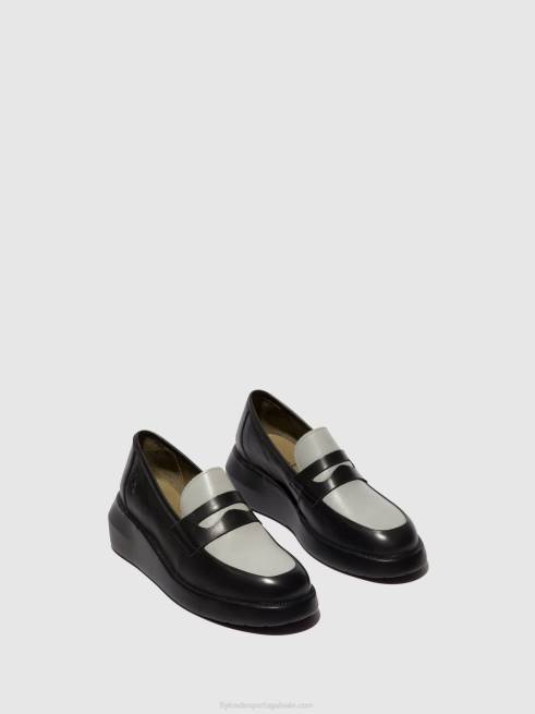 cinza escuro L02L678 mocassins sapatos blar513 Fly London mulheres