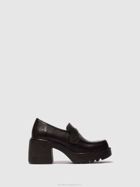 preto L02L676 sapatos mocassins muly252 Fly London mulheres