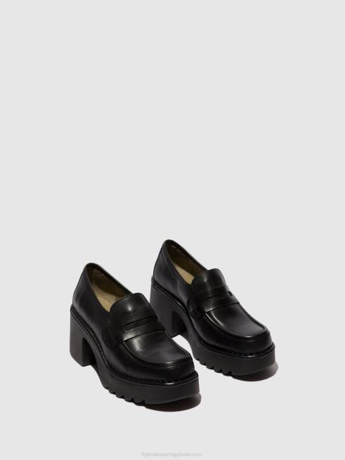 preto L02L676 sapatos mocassins muly252 Fly London mulheres
