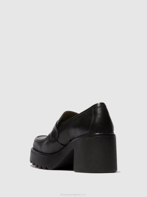 preto L02L676 sapatos mocassins muly252 Fly London mulheres