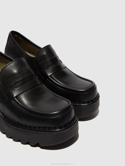 preto L02L676 sapatos mocassins muly252 Fly London mulheres