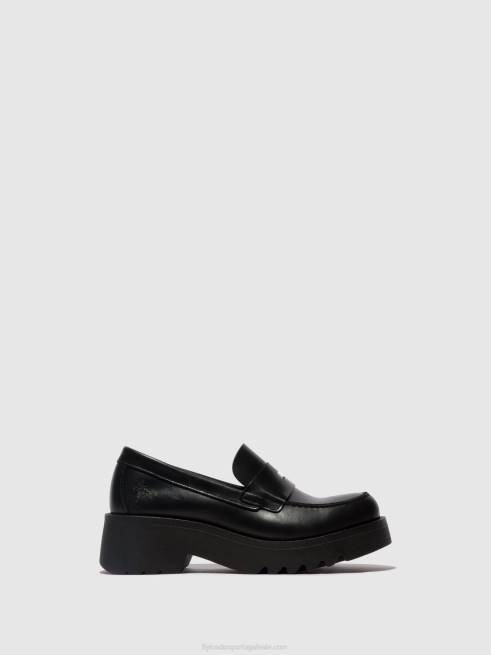preto (sola preta) L02L653 mocassins sapatos moat948 Fly London mulheres