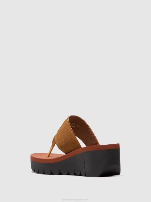 abelha/camelo (tijolo) L02L359 mules sem cadarço yomu725 Fly London mulheres