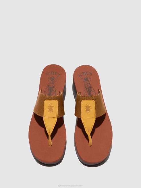 abelha/camelo (tijolo) L02L359 mules sem cadarço yomu725 Fly London mulheres