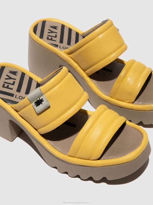 amarelo L02L364 mules sem cadarço mava432 Fly London mulheres