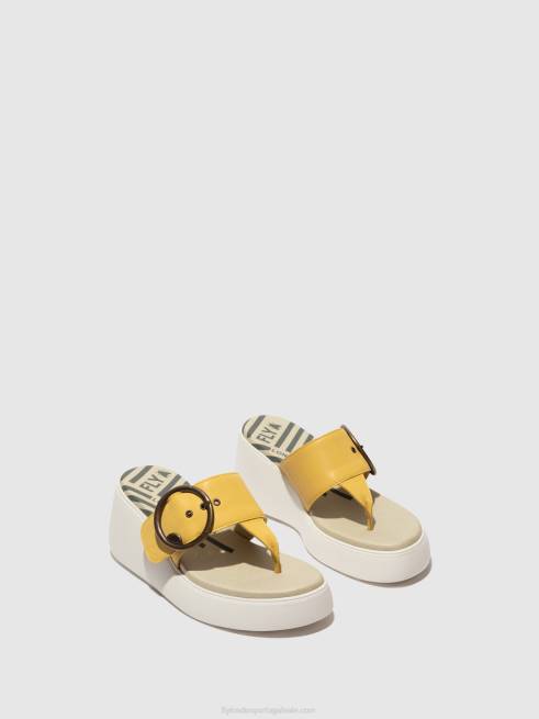 amarelo L02L372 mules fivela dafi938 Fly London mulheres