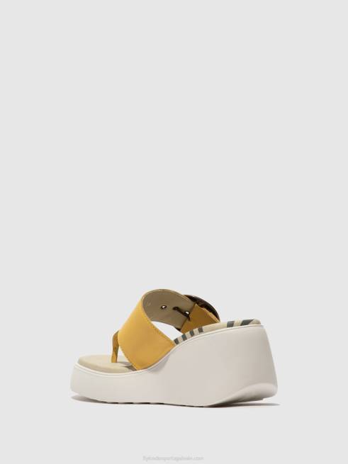 amarelo L02L372 mules fivela dafi938 Fly London mulheres