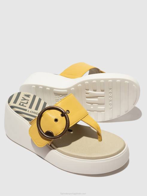amarelo L02L372 mules fivela dafi938 Fly London mulheres