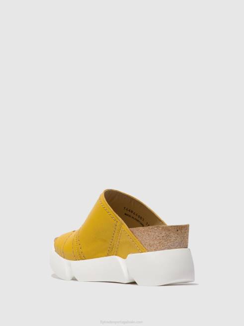 amarelo brilhante L02L381 mules abertos sive866 Fly London mulheres
