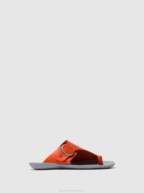 coral L02L383 mules abertos mica758 Fly London mulheres