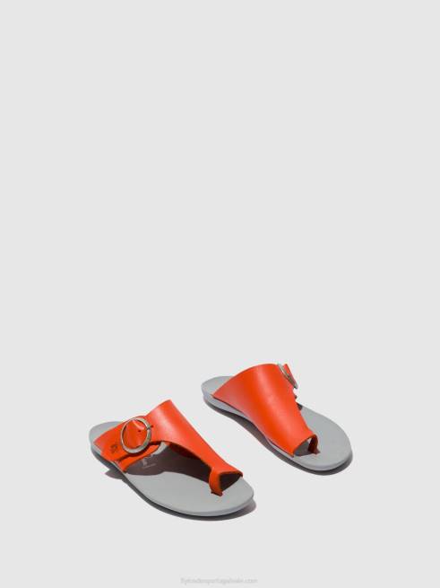 coral L02L383 mules abertos mica758 Fly London mulheres