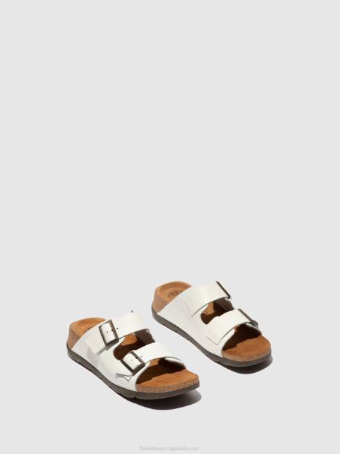 freio esbranquiçado L02L388 mules bico aberto caja721 Fly London mulheres
