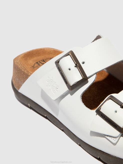 freio esbranquiçado L02L388 mules bico aberto caja721 Fly London mulheres