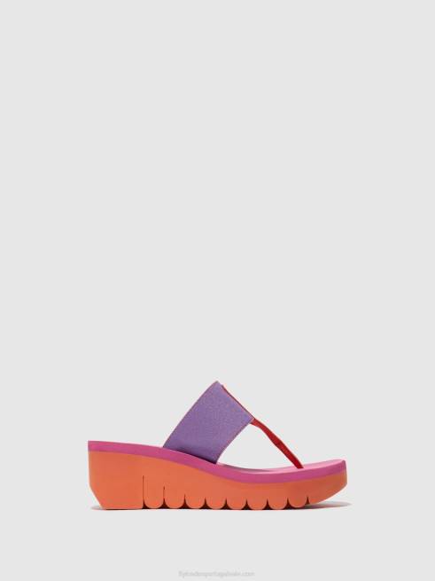 laranja/violeta (rosa) L02L360 mules sem cadarço yomu725 Fly London mulheres