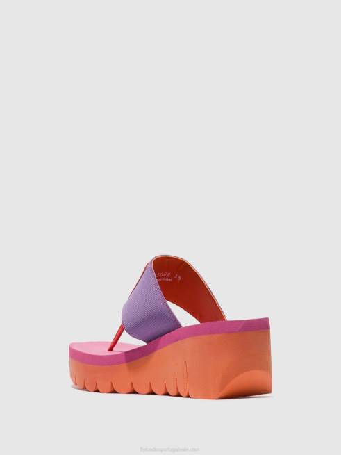 laranja/violeta (rosa) L02L360 mules sem cadarço yomu725 Fly London mulheres