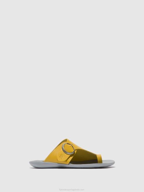 mostarda L02L367 mules abertos mica758 Fly London mulheres