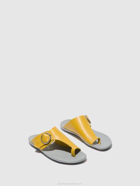 mostarda L02L367 mules abertos mica758 Fly London mulheres