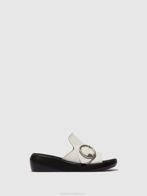 off white L02L380 mules de fivela beyd925 Fly London mulheres