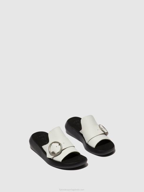 off white L02L380 mules de fivela beyd925 Fly London mulheres