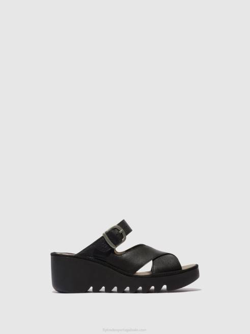 preto L02L356 mules cunha bocy409 Fly London mulheres