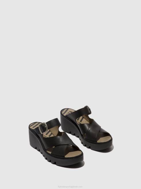 preto L02L356 mules cunha bocy409 Fly London mulheres