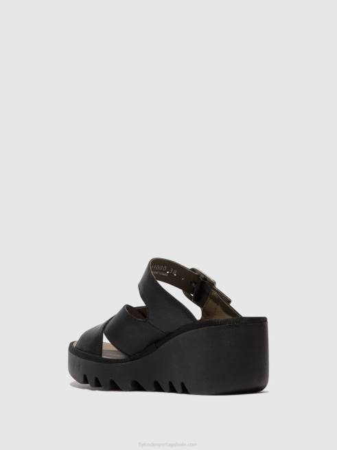 preto L02L356 mules cunha bocy409 Fly London mulheres