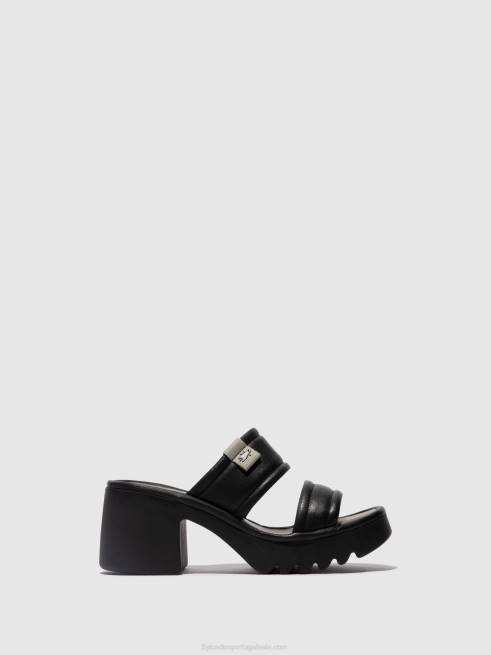 preto L02L362 mules sem cadarço mava432 Fly London mulheres