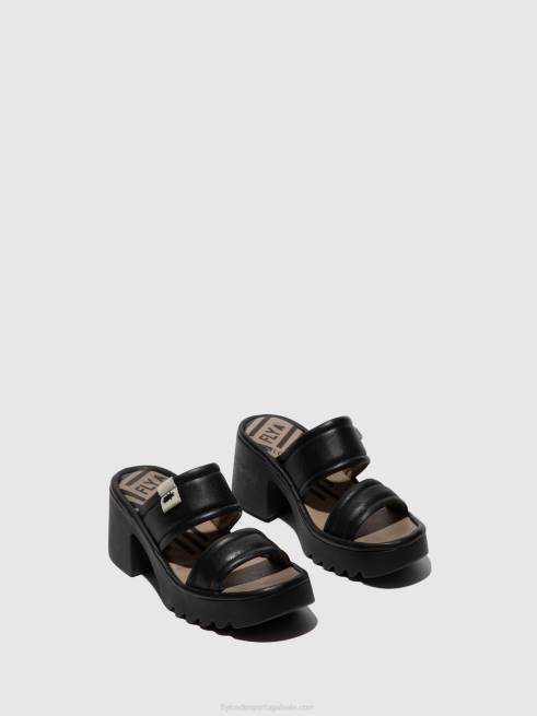 preto L02L362 mules sem cadarço mava432 Fly London mulheres