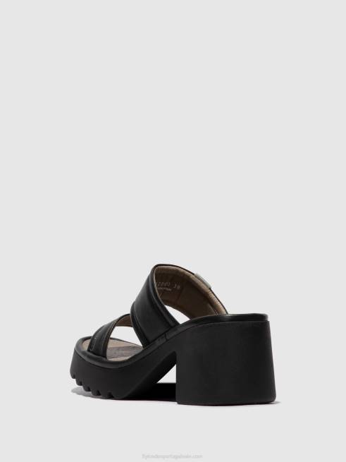 preto L02L362 mules sem cadarço mava432 Fly London mulheres