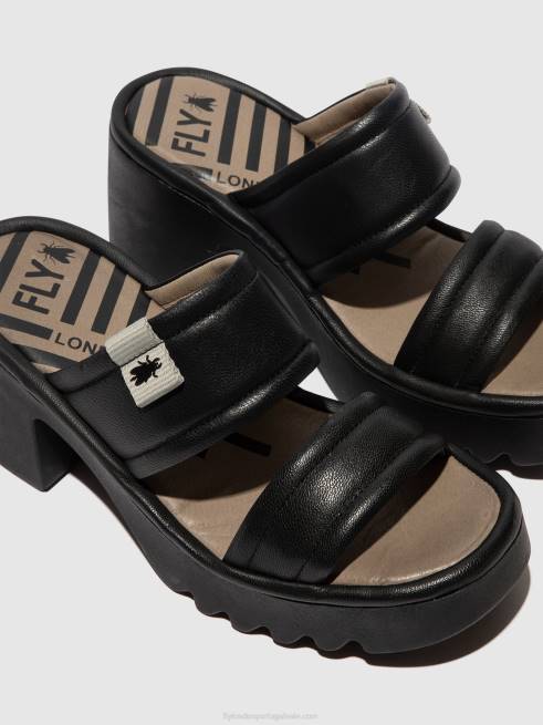 preto L02L362 mules sem cadarço mava432 Fly London mulheres
