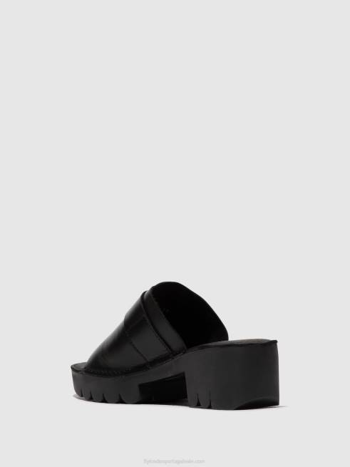 preto L02L370 mules fivela eple519 Fly London mulheres