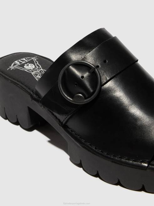 preto L02L370 mules fivela eple519 Fly London mulheres