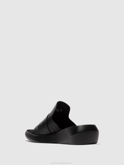 preto L02L378 mules de fivela beyd925 Fly London mulheres