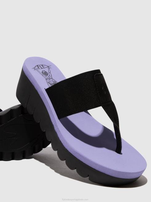 preto (viola) L02L361 mules sem cadarço yomu725 Fly London mulheres