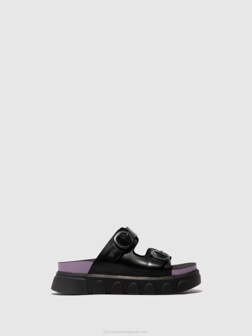 preto (violeta) L02L376 mules fivela cide946 Fly London mulheres