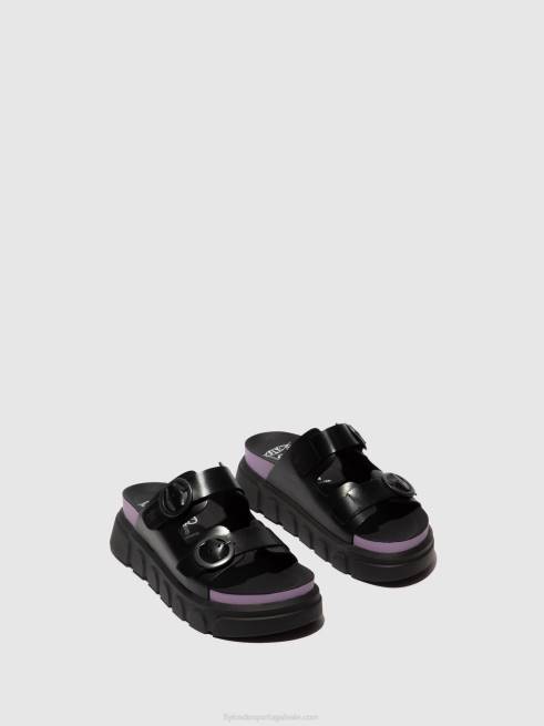 preto (violeta) L02L376 mules fivela cide946 Fly London mulheres