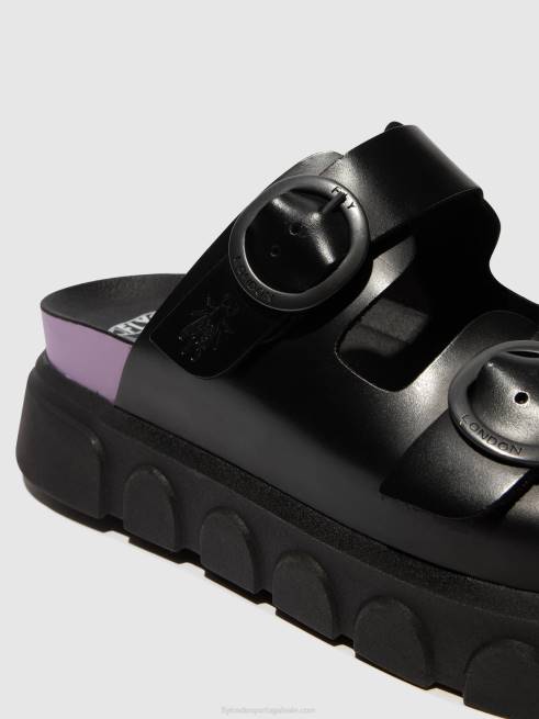 preto (violeta) L02L376 mules fivela cide946 Fly London mulheres