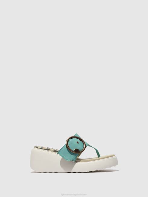 turquesa L02L375 mules fivela dafi938 Fly London mulheres