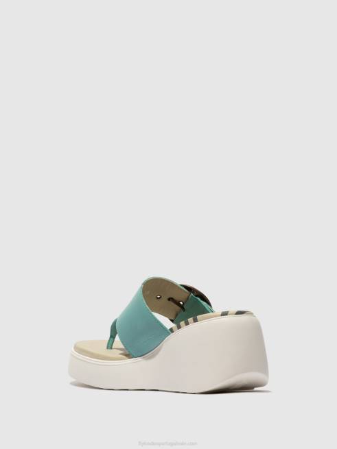 turquesa L02L375 mules fivela dafi938 Fly London mulheres