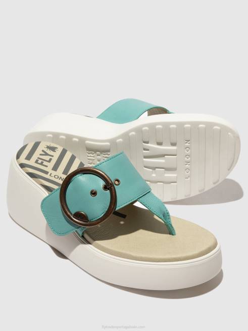 turquesa L02L375 mules fivela dafi938 Fly London mulheres