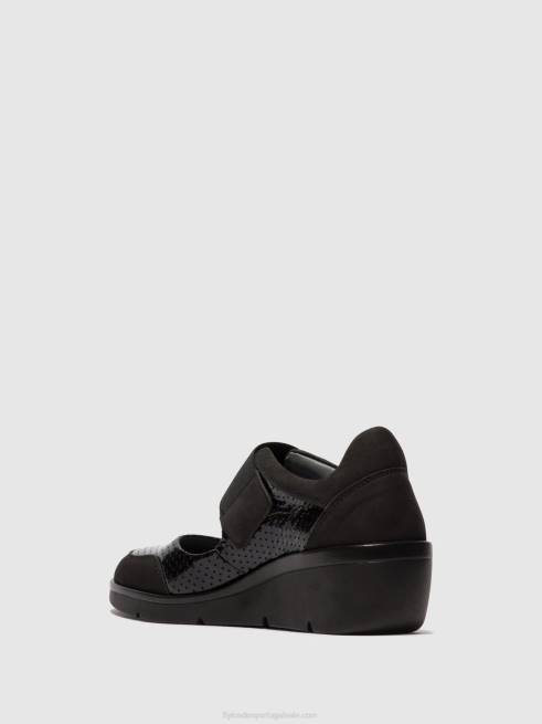 preto L02L624 sapatos de velcro naje583 Fly London mulheres