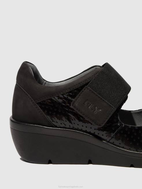 preto L02L624 sapatos de velcro naje583 Fly London mulheres