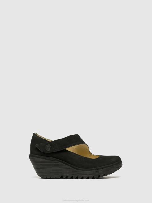 preto L02L699 sapatos de cunha yasi682 Fly London mulheres