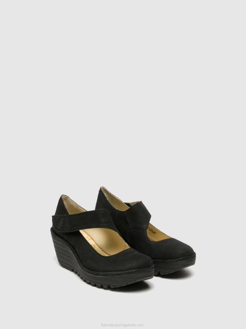 preto L02L699 sapatos de cunha yasi682 Fly London mulheres