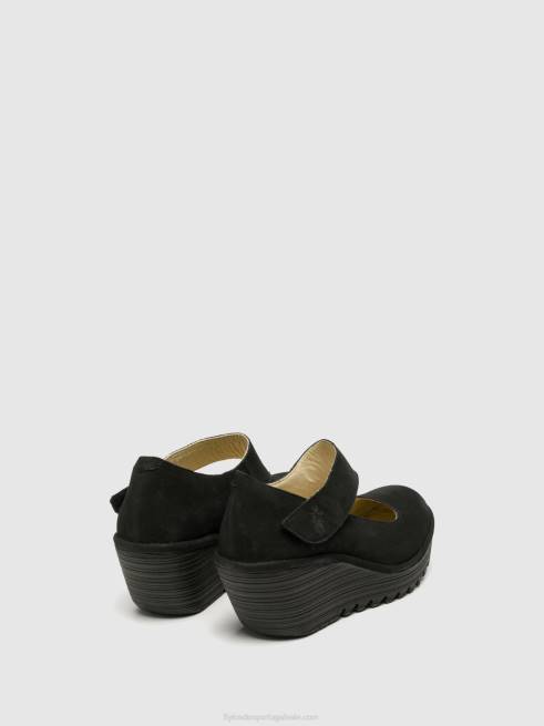 preto L02L699 sapatos de cunha yasi682 Fly London mulheres